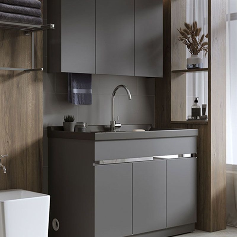 Modern Bathroom Vanity Freestanding with Soft Close Door without Faucet Clearhalo 'Bathroom Remodel & Bathroom Fixtures' 'Bathroom Vanities' 'bathroom_vanities' 'Home Improvement' 'home_improvement' 'home_improvement_bathroom_vanities' 1200x1200_a89f4a9c-8540-4091-9cdc-e6f0219d0186