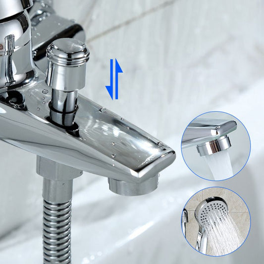 Modern Silver Faucet Copper with 1-Handles 2-Hole Bathroom Faucet Clearhalo 'Bathroom Remodel & Bathroom Fixtures' 'Bathtub Faucets' 'bathtub_faucets' 'Home Improvement' 'home_improvement' 'home_improvement_bathtub_faucets' 1200x1200_a8a66b20-ec94-4a4b-81e0-f0cb6b85aac1