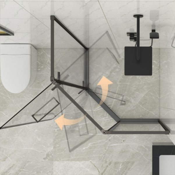 Left Hinged Framed Tempered Shower Enclosure with Fixed Panel Clearhalo 'Bathroom Remodel & Bathroom Fixtures' 'Home Improvement' 'home_improvement' 'home_improvement_shower_stalls_enclosures' 'Shower Stalls & Enclosures' 'shower_stalls_enclosures' 'Showers & Bathtubs' 1200x1200_a8c4ce6b-8caa-42e5-8682-a811cc9333a8