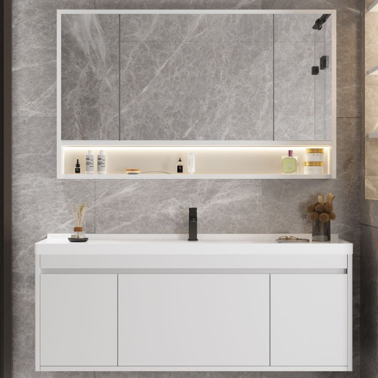 Rectangular Bathroom Vanity Single-Sink Modern White Wall Mount Vanity Set Clearhalo 'Bathroom Remodel & Bathroom Fixtures' 'Bathroom Vanities' 'bathroom_vanities' 'Home Improvement' 'home_improvement' 'home_improvement_bathroom_vanities' 1200x1200_a902632b-eab8-4fac-b156-0b1e4a14046e