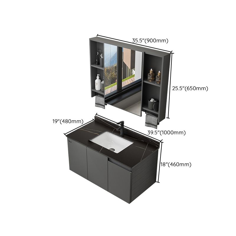 Wall Mount Bathroom Vanity Modern Single-Sink Gray Rectangular Vanity Set Clearhalo 'Bathroom Remodel & Bathroom Fixtures' 'Bathroom Vanities' 'bathroom_vanities' 'Home Improvement' 'home_improvement' 'home_improvement_bathroom_vanities' 1200x1200_a90fa358-55b3-4e89-ac7f-c6de7cec598e