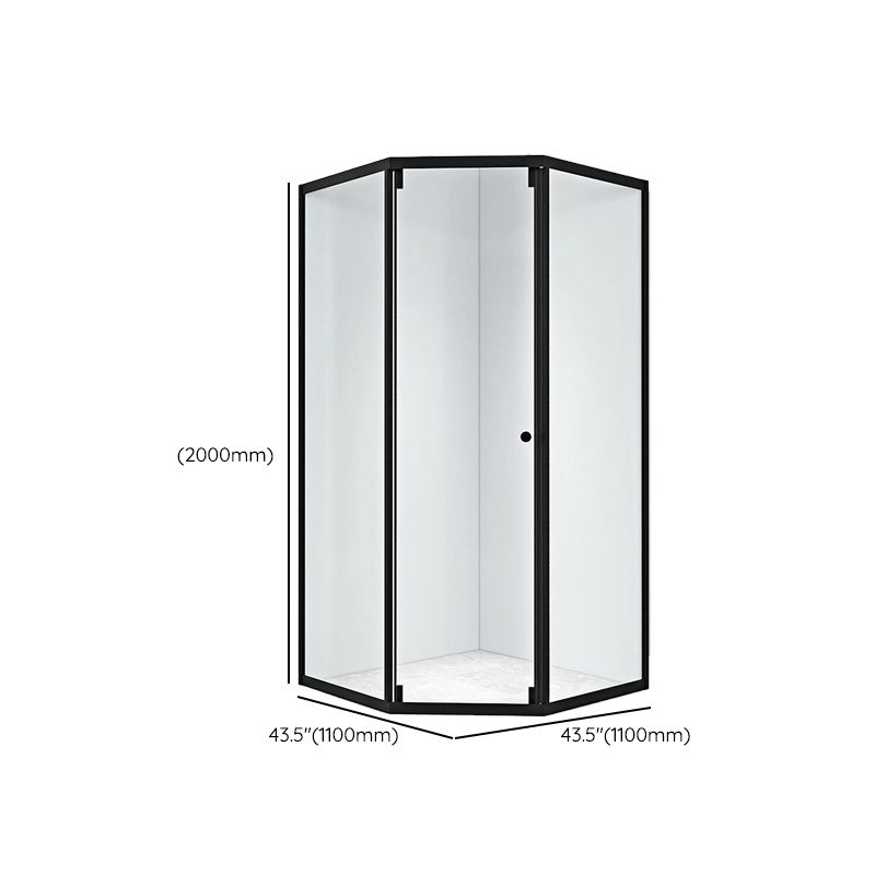 Black Framed Shower Enclosure Corner Single Sliding Shower Stall With Door Handles Clearhalo 'Bathroom Remodel & Bathroom Fixtures' 'Home Improvement' 'home_improvement' 'home_improvement_shower_stalls_enclosures' 'Shower Stalls & Enclosures' 'shower_stalls_enclosures' 'Showers & Bathtubs' 1200x1200_a922c148-7c12-4641-9bc6-08d292baaed4