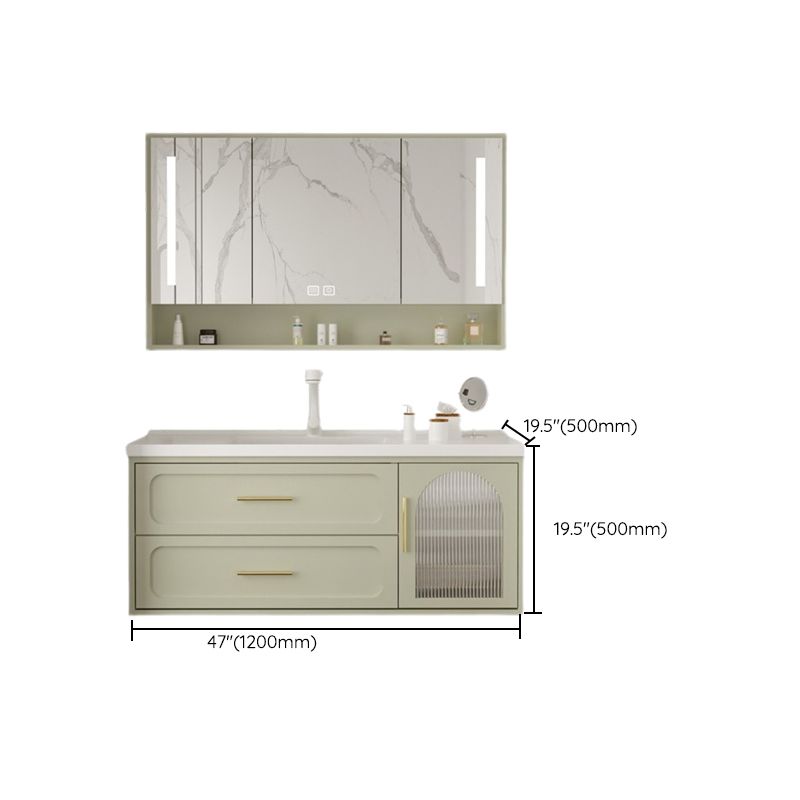 Bathroom Vanity Set Single-Sink Wall Mount Drawers Mirror Included Sink Vanity Clearhalo 'Bathroom Remodel & Bathroom Fixtures' 'Bathroom Vanities' 'bathroom_vanities' 'Home Improvement' 'home_improvement' 'home_improvement_bathroom_vanities' 1200x1200_a92936df-7451-4ff2-a530-9e0350ac28f4