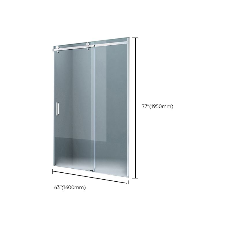 Semi Frameless Tempered Glass Shower Door Single Sliding Shower Door Clearhalo 'Bathroom Remodel & Bathroom Fixtures' 'Home Improvement' 'home_improvement' 'home_improvement_shower_tub_doors' 'Shower and Tub Doors' 'shower_tub_doors' 'Showers & Bathtubs' 1200x1200_a948f491-2698-46fb-831c-586ff8525737