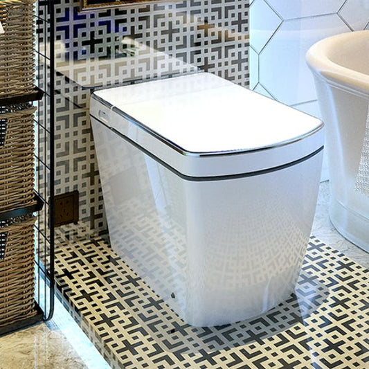 16.9" Tall Contemporary White Ceramic Elongated Floor Standing Bidet Clearhalo 'Bathroom Remodel & Bathroom Fixtures' 'Bidets' 'Home Improvement' 'home_improvement' 'home_improvement_bidets' 'Toilets & Bidets' 1200x1200_a949c641-bfa1-4cdf-824a-fd055d2568a6