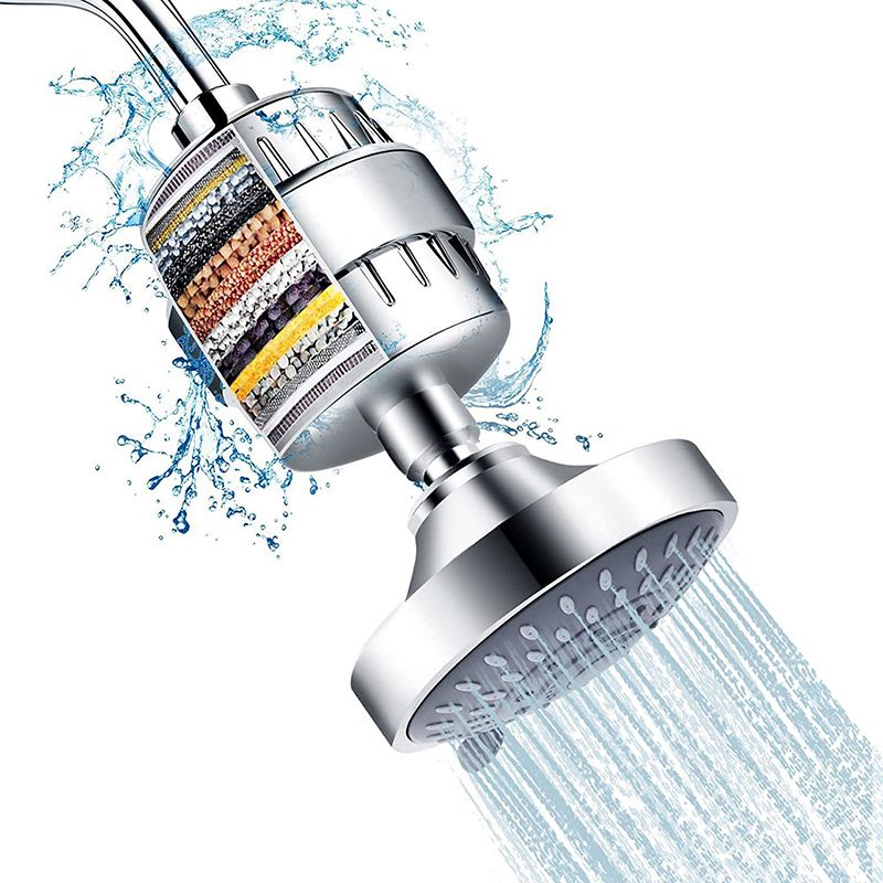 5 Sprays Shower Head Wall-Mount Silver Round Fixed Shower Head Clearhalo 'Bathroom Remodel & Bathroom Fixtures' 'Home Improvement' 'home_improvement' 'home_improvement_shower_heads' 'Shower Heads' 'shower_heads' 'Showers & Bathtubs Plumbing' 'Showers & Bathtubs' 1200x1200_a94cb2d5-b180-449f-a1d5-138c074a4f98
