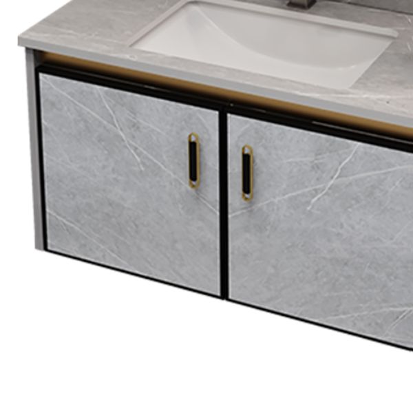 Metal Glam Sink Vanity Wall Mount Bathroom Vanity Set with Mirror Clearhalo 'Bathroom Remodel & Bathroom Fixtures' 'Bathroom Vanities' 'bathroom_vanities' 'Home Improvement' 'home_improvement' 'home_improvement_bathroom_vanities' 1200x1200_a956244c-f37b-497b-afa7-9dad390bb631