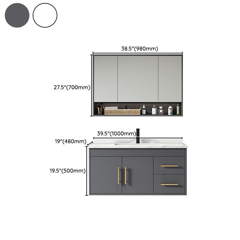 Contemporary Bathroom Vanity Set Wall-Mounted with Soft Close Door Clearhalo 'Bathroom Remodel & Bathroom Fixtures' 'Bathroom Vanities' 'bathroom_vanities' 'Home Improvement' 'home_improvement' 'home_improvement_bathroom_vanities' 1200x1200_a95ec226-398b-44ff-8c85-f9ef4a5563fe