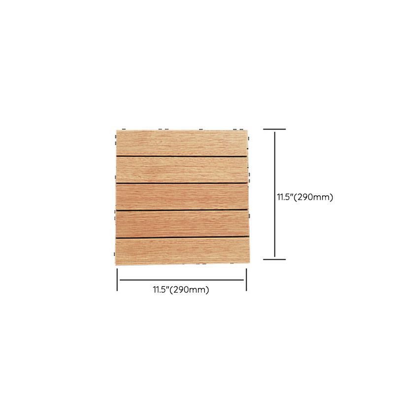 Teak Finish 5-Slat Square Wood Flooring Tile Interlocking Outdoor Flooring Tiles Clearhalo 'Home Improvement' 'home_improvement' 'home_improvement_outdoor_deck_tiles_planks' 'Outdoor Deck Tiles & Planks' 'Outdoor Flooring & Tile' 'Outdoor Remodel' 'outdoor_deck_tiles_planks' 1200x1200_a96155fe-27eb-4d2d-8c6f-8d3c6cace9f7
