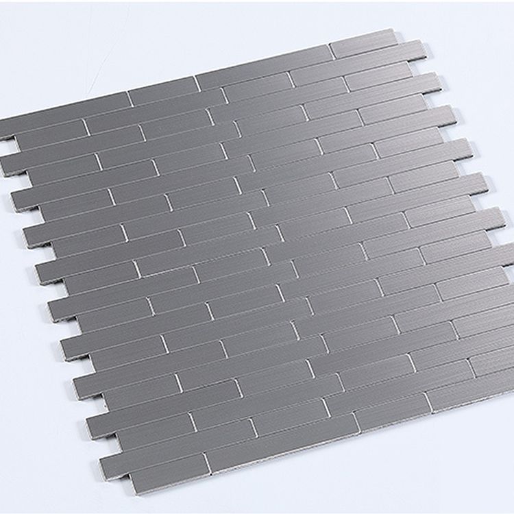 Subway Tile Wallpaper Contemporary Peel and Stick Wall Tile with Metal Look Clearhalo 'Flooring 'Home Improvement' 'home_improvement' 'home_improvement_peel_stick_blacksplash' 'Peel & Stick Backsplash Tile' 'peel_stick_blacksplash' 'Walls & Ceilings' Walls and Ceiling' 1200x1200_a97e9e75-7762-4b1c-92c7-2c84668c18a2