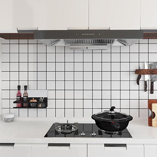 White Peel & Stick Tile Plastic Grid Wallpaper for Kitchen and Bathroom Backsplash Clearhalo 'Flooring 'Home Improvement' 'home_improvement' 'home_improvement_peel_stick_blacksplash' 'Peel & Stick Backsplash Tile' 'peel_stick_blacksplash' 'Walls & Ceilings' Walls and Ceiling' 1200x1200_a980e3b2-e670-49f9-b535-f47f02f32398