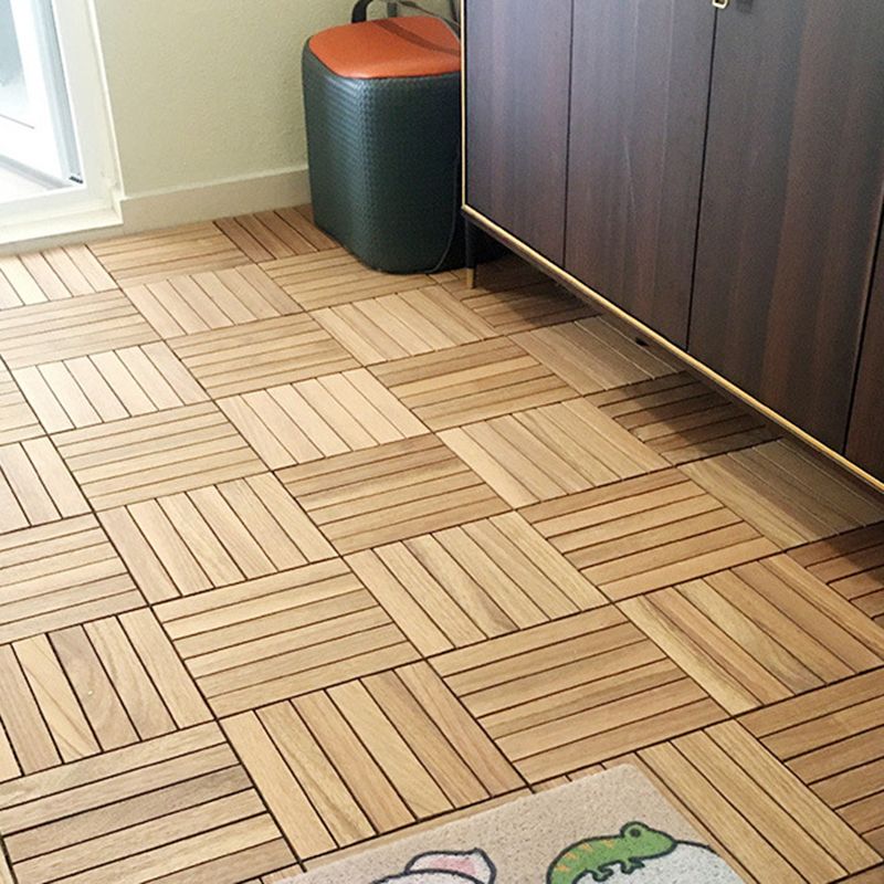 Teak Finish 5-Slat Square Wood Flooring Tile Interlocking Outdoor Flooring Tiles Clearhalo 'Home Improvement' 'home_improvement' 'home_improvement_outdoor_deck_tiles_planks' 'Outdoor Deck Tiles & Planks' 'Outdoor Flooring & Tile' 'Outdoor Remodel' 'outdoor_deck_tiles_planks' 1200x1200_a99965e5-c290-4059-a263-25d8c3ec2164