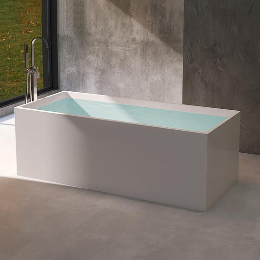 Modern Rectangular Bath Tub Acrylic Freestanding Bathtub for Home Clearhalo 'Bathroom Remodel & Bathroom Fixtures' 'Bathtubs' 'Home Improvement' 'home_improvement' 'home_improvement_bathtubs' 'Showers & Bathtubs' 1200x1200_a99a01af-c10f-48fa-b54a-cb0178115f02