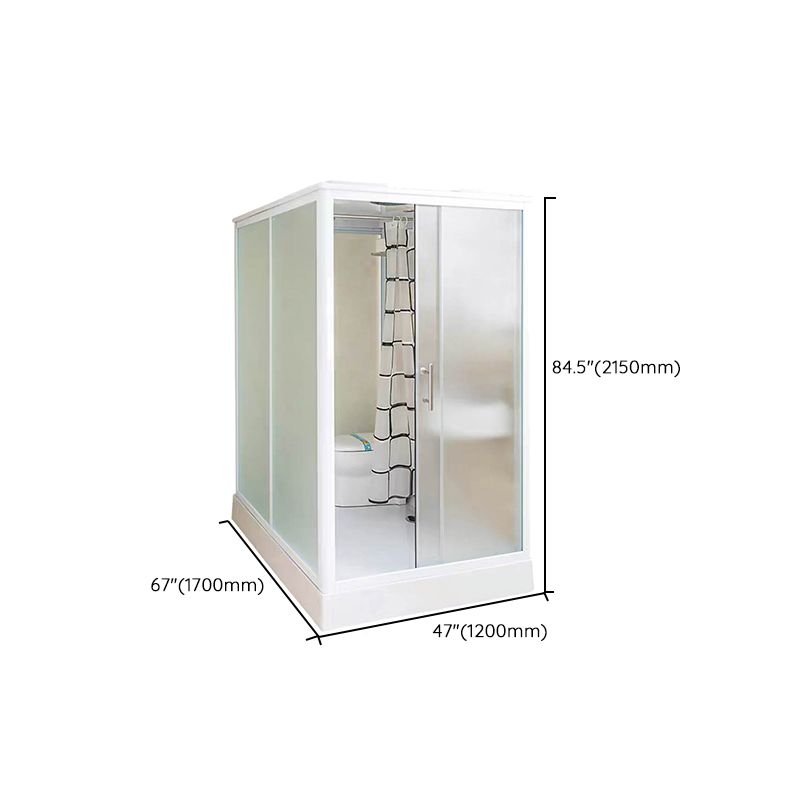 Framed Single Sliding Shower Kit Rectangle Frosted Shower Stall Clearhalo 'Bathroom Remodel & Bathroom Fixtures' 'Home Improvement' 'home_improvement' 'home_improvement_shower_stalls_enclosures' 'Shower Stalls & Enclosures' 'shower_stalls_enclosures' 'Showers & Bathtubs' 1200x1200_a9b27b87-25c5-4333-8a95-696829d4e09a