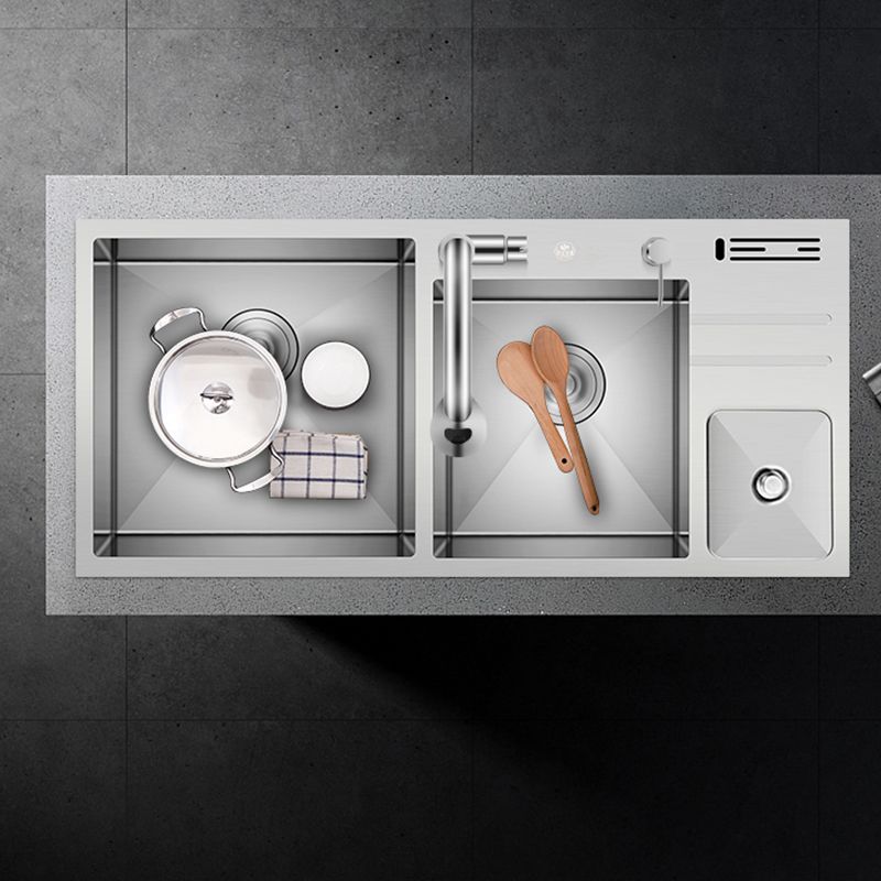 Modern Style Kitchen Sink Dirt Resistant Drop-In Sink with Drain Strainer Kit Clearhalo 'Home Improvement' 'home_improvement' 'home_improvement_kitchen_sinks' 'Kitchen Remodel & Kitchen Fixtures' 'Kitchen Sinks & Faucet Components' 'Kitchen Sinks' 'kitchen_sinks' 1200x1200_a9b683a0-a016-4ac6-a303-2fbca18c56a2