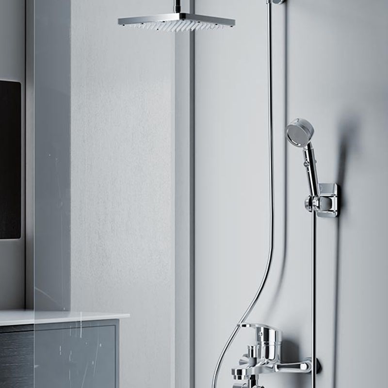 Modern Shower Head Combo Dual Shower Head Polished Stainless Steel Wall-Mount Shower Head Clearhalo 'Bathroom Remodel & Bathroom Fixtures' 'Home Improvement' 'home_improvement' 'home_improvement_shower_heads' 'Shower Heads' 'shower_heads' 'Showers & Bathtubs Plumbing' 'Showers & Bathtubs' 1200x1200_a9ca9041-d8f8-4f2b-bfdd-61ea5fd3b7e6