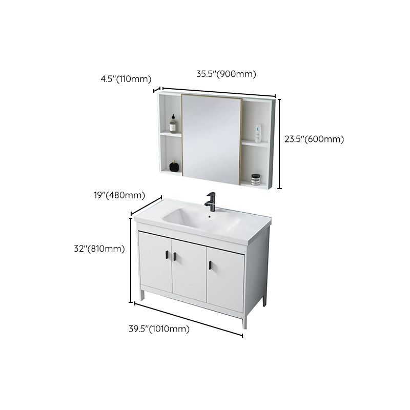 Modern Sink Vanity Wood with Mirror Faucet and Standalone Cabinet Sink Floor Cabinet Clearhalo 'Bathroom Remodel & Bathroom Fixtures' 'Bathroom Vanities' 'bathroom_vanities' 'Home Improvement' 'home_improvement' 'home_improvement_bathroom_vanities' 1200x1200_a9f8dd32-e2e8-4d4c-9248-254d348a5ddf