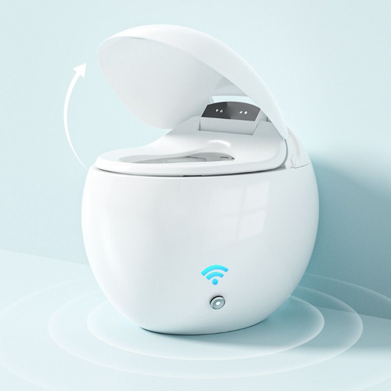 Ceramic White Round with Heated Seat Foot Sensor Floor Standing Bidet Clearhalo 'Bathroom Remodel & Bathroom Fixtures' 'Bidets' 'Home Improvement' 'home_improvement' 'home_improvement_bidets' 'Toilets & Bidets' 1200x1200_a9f9cf40-88e0-491d-8a66-cb1926dec022