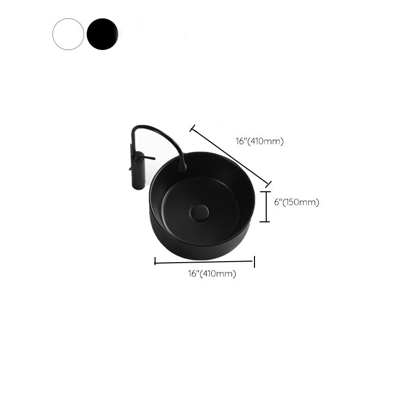 Modern Vessel Bathroom Sink Round Porcelain with Pop-Up Drain Basin Sink Clearhalo 'Bathroom Remodel & Bathroom Fixtures' 'Bathroom Sinks & Faucet Components' 'Bathroom Sinks' 'bathroom_sink' 'Home Improvement' 'home_improvement' 'home_improvement_bathroom_sink' 1200x1200_a9fa2413-618f-4a1b-9e29-0a91c5f23332