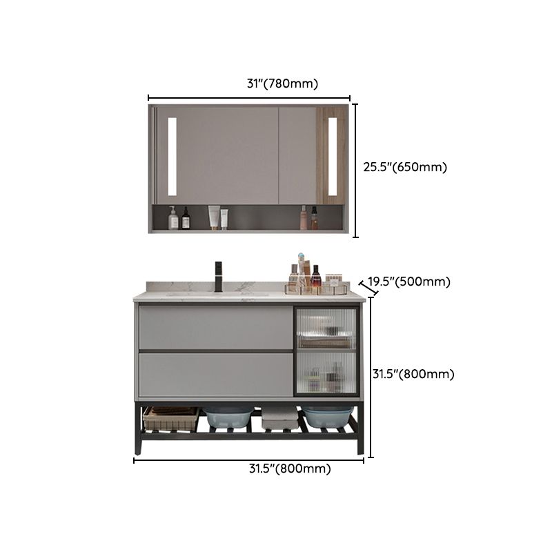Bathroom Vanity Set Drawers Storage Shelf Ceramic Sink Vanity Set Clearhalo 'Bathroom Remodel & Bathroom Fixtures' 'Bathroom Vanities' 'bathroom_vanities' 'Home Improvement' 'home_improvement' 'home_improvement_bathroom_vanities' 1200x1200_a9fca8dc-8afd-47a8-929e-c0e25b06ec7e