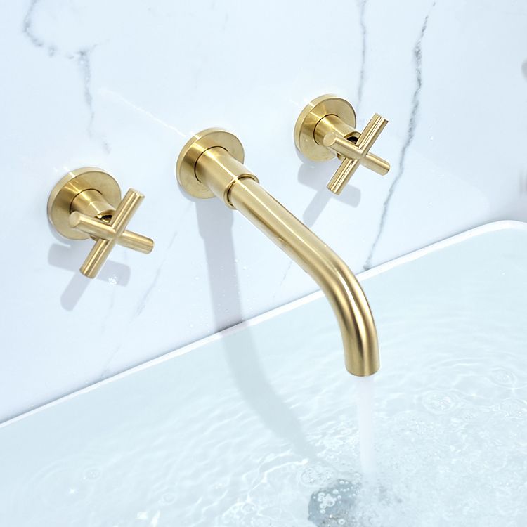 Traditioal Brass Roman Tub Faucet with 2 Cross Handles Tub Faucet Clearhalo 'Bathroom Remodel & Bathroom Fixtures' 'Bathroom Sink Faucets' 'Bathroom Sinks & Faucet Components' 'bathroom_sink_faucets' 'Home Improvement' 'home_improvement' 'home_improvement_bathroom_sink_faucets' 1200x1200_aa017d90-791f-413a-ae68-bc3b4e72f08d