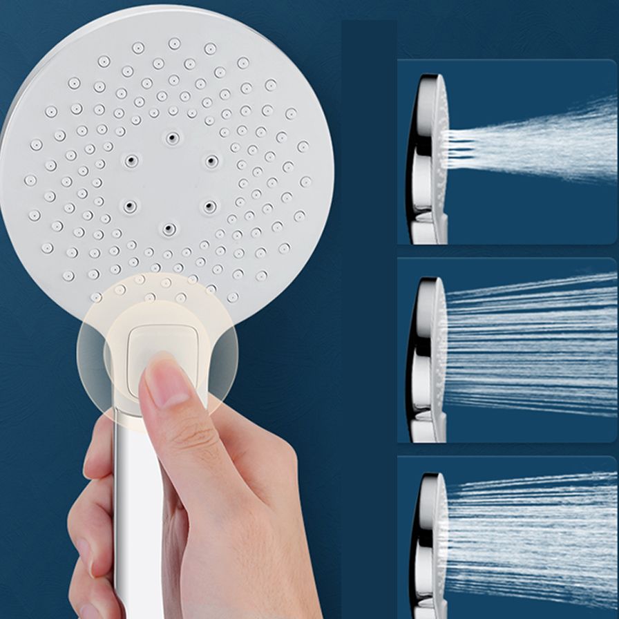 Contemporary Medium Flow Hand Shower Adjustable Spray Pattern Wall-Mount Hand Shower Clearhalo 'Bathroom Remodel & Bathroom Fixtures' 'Home Improvement' 'home_improvement' 'home_improvement_shower_heads' 'Shower Heads' 'shower_heads' 'Showers & Bathtubs Plumbing' 'Showers & Bathtubs' 1200x1200_aa02f97a-3bcd-450b-a122-230cb3585ce2