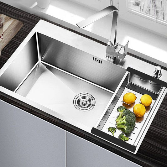 Single Bowl Kitchen Sink Stainless Steel Kitchen Sink with Strainer Clearhalo 'Home Improvement' 'home_improvement' 'home_improvement_kitchen_sinks' 'Kitchen Remodel & Kitchen Fixtures' 'Kitchen Sinks & Faucet Components' 'Kitchen Sinks' 'kitchen_sinks' 1200x1200_aa10ed08-4df6-480d-9ceb-976e75b3c2d6