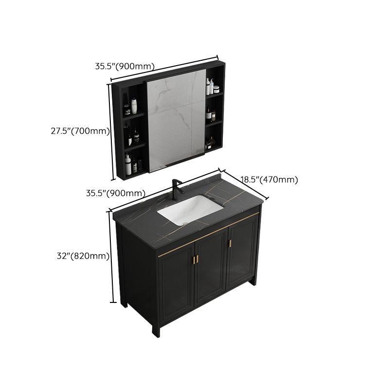 Rectangular Bathroom Vanity Glam Black Freestanding Metal Base Vanity Set Clearhalo 'Bathroom Remodel & Bathroom Fixtures' 'Bathroom Vanities' 'bathroom_vanities' 'Home Improvement' 'home_improvement' 'home_improvement_bathroom_vanities' 1200x1200_aa182e19-65ba-4b06-b016-59fdd4b6e99f