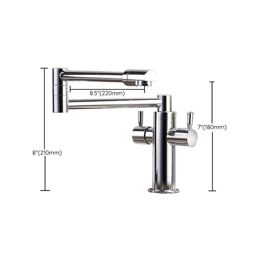 Swivel Spout 3-Function Pot Filler Kitchen Faucet Modern Pot Filler in Polished Chrome Clearhalo 'Home Improvement' 'home_improvement' 'home_improvement_kitchen_faucets' 'Kitchen Faucets' 'Kitchen Remodel & Kitchen Fixtures' 'Kitchen Sinks & Faucet Components' 'kitchen_faucets' 1200x1200_aa25818f-0647-4880-9d10-c73cf77350fc