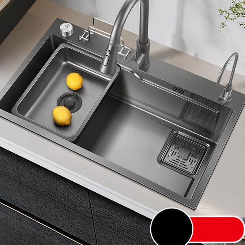 Stainless Steel Kitchen Sink Overflow Hole Detail Kitchen Sink with Basket Strainer Clearhalo 'Home Improvement' 'home_improvement' 'home_improvement_kitchen_sinks' 'Kitchen Remodel & Kitchen Fixtures' 'Kitchen Sinks & Faucet Components' 'Kitchen Sinks' 'kitchen_sinks' 1200x1200_aa26037a-e07d-48bb-ad9c-0912bfcd83f1