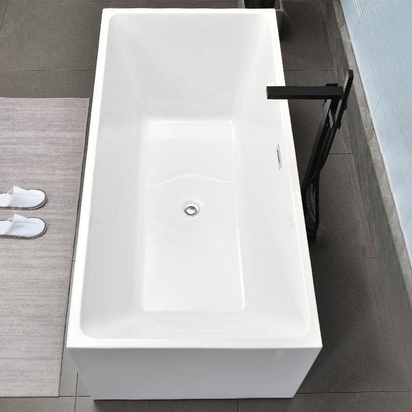 Acrylic Center Bath Stand Alone Soaking Rectangular Modern Bathtub Clearhalo 'Bathroom Remodel & Bathroom Fixtures' 'Bathtubs' 'Home Improvement' 'home_improvement' 'home_improvement_bathtubs' 'Showers & Bathtubs' 1200x1200_aa29fbde-02a6-446c-999b-fa34b54f8c7a