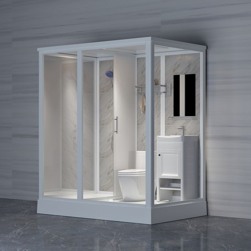Clear Rectangle Shower Stall Modern Single Sliding Shower Stall Clearhalo 'Bathroom Remodel & Bathroom Fixtures' 'Home Improvement' 'home_improvement' 'home_improvement_shower_stalls_enclosures' 'Shower Stalls & Enclosures' 'shower_stalls_enclosures' 'Showers & Bathtubs' 1200x1200_aa2ffeef-9823-411a-9d43-8a178242ee55