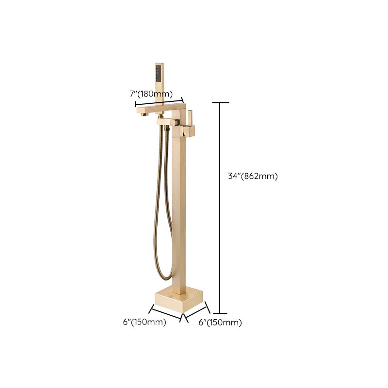 Floor Mounted Metal Freestanding Tub Filler Swivel Freestanding Tub Filler Trim in Gold Clearhalo 'Bathroom Remodel & Bathroom Fixtures' 'Bathtub Faucets' 'bathtub_faucets' 'Home Improvement' 'home_improvement' 'home_improvement_bathtub_faucets' 1200x1200_aa3cf1e1-9acd-498e-9152-9de0bb970370