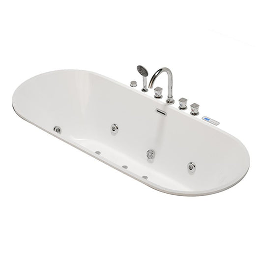 Modern White Ellipse Embedded Bathtub Acrylic with Drain Bath Tub Clearhalo 'Bathroom Remodel & Bathroom Fixtures' 'Bathtubs' 'Home Improvement' 'home_improvement' 'home_improvement_bathtubs' 'Showers & Bathtubs' 1200x1200_aa3ef1dc-7edd-4168-a4fe-d3dae7f33005