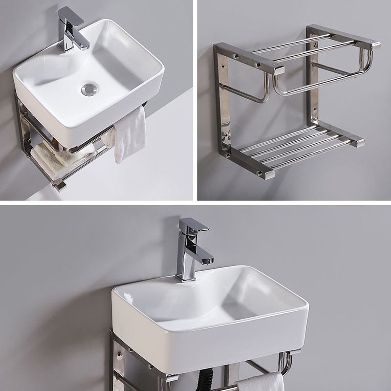 Modern Wall Mount Bathroom Sink Porcelain with Pop-Up Drain and Faucet Vessel Sink Clearhalo 'Bathroom Remodel & Bathroom Fixtures' 'Bathroom Sinks & Faucet Components' 'Bathroom Sinks' 'bathroom_sink' 'Home Improvement' 'home_improvement' 'home_improvement_bathroom_sink' 1200x1200_aa5feabd-e0d4-4211-a9b7-2c9e448cbec1