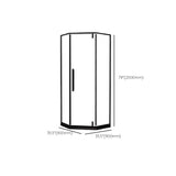 Neo-Angle Framed Shower Enclosure Black Tempered Glass Framed Shower Clearhalo 'Bathroom Remodel & Bathroom Fixtures' 'Home Improvement' 'home_improvement' 'home_improvement_shower_stalls_enclosures' 'Shower Stalls & Enclosures' 'shower_stalls_enclosures' 'Showers & Bathtubs' 1200x1200_aa65c4b0-77f2-4ef7-ac8a-62404ea274df