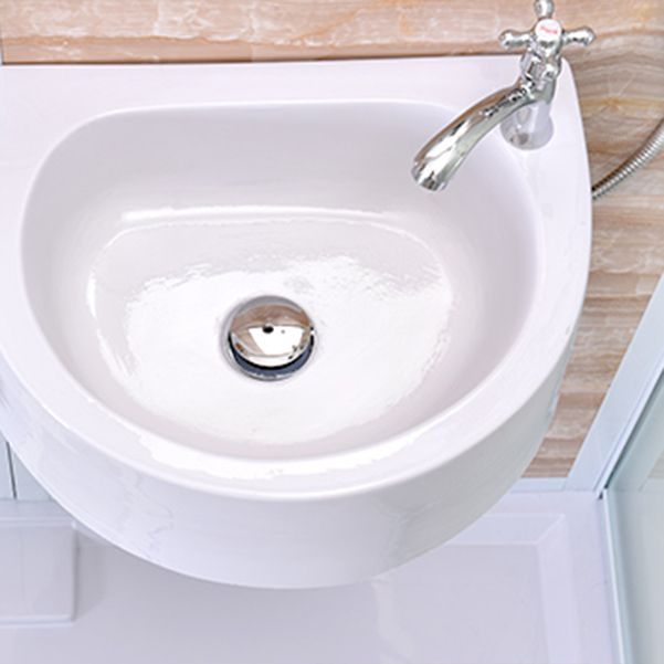 Double Sliding Shower Stall Tempered Glass Shower Stall with Hand Shower Clearhalo 'Bathroom Remodel & Bathroom Fixtures' 'Home Improvement' 'home_improvement' 'home_improvement_shower_stalls_enclosures' 'Shower Stalls & Enclosures' 'shower_stalls_enclosures' 'Showers & Bathtubs' 1200x1200_aa6903a0-7473-4c2c-a135-d80ddbf5124d