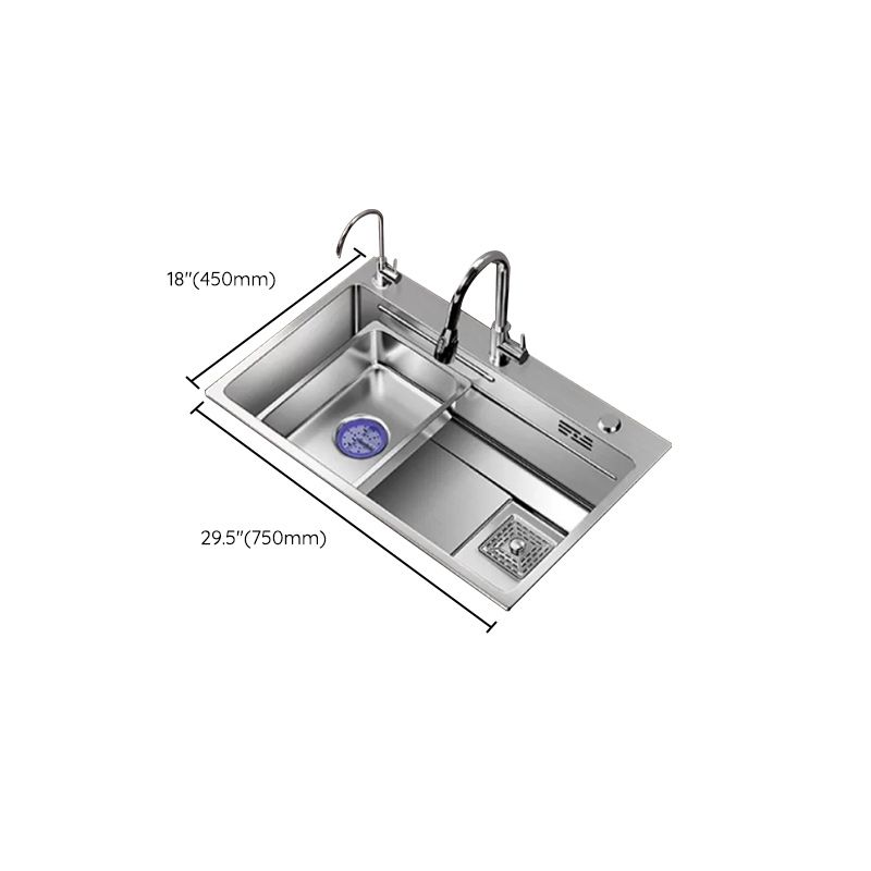 Modern Kitchen Sink Stainless Rectangular Pull-out Faucet Kitchen Sink Clearhalo 'Home Improvement' 'home_improvement' 'home_improvement_kitchen_sinks' 'Kitchen Remodel & Kitchen Fixtures' 'Kitchen Sinks & Faucet Components' 'Kitchen Sinks' 'kitchen_sinks' 1200x1200_aa74d9e1-83b4-4457-9baf-36d610b6825f