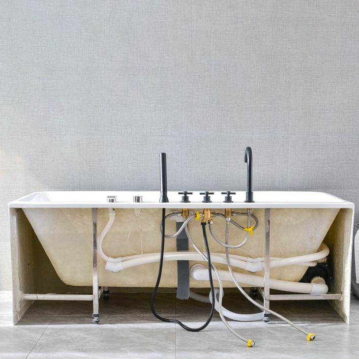 Modern Rectangular Bath Acrylic Stand Alone White Soaking Bathtub Clearhalo 'Bathroom Remodel & Bathroom Fixtures' 'Bathtubs' 'Home Improvement' 'home_improvement' 'home_improvement_bathtubs' 'Showers & Bathtubs' 1200x1200_aa866943-feee-413b-b19e-a44c010a553a