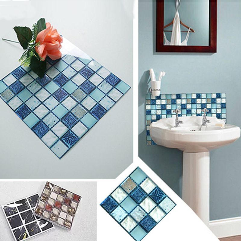 Square Mosaic Peel & Stick Tile Water-resistant Kitchen Backsplash Tiles Clearhalo 'Flooring 'Home Improvement' 'home_improvement' 'home_improvement_peel_stick_blacksplash' 'Peel & Stick Backsplash Tile' 'peel_stick_blacksplash' 'Walls & Ceilings' Walls and Ceiling' 1200x1200_aa8856d3-ed8f-48ee-82cd-d14dc6bc2095