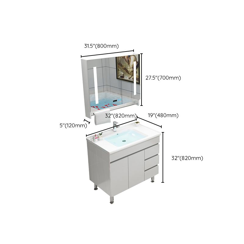 Modern Bathroom Vanity Sink Drawers Rectangular Faucet Mirror Bathroom Vanity Set Clearhalo 'Bathroom Remodel & Bathroom Fixtures' 'Bathroom Vanities' 'bathroom_vanities' 'Home Improvement' 'home_improvement' 'home_improvement_bathroom_vanities' 1200x1200_aaada179-e7a3-4cab-9213-2a940480fac5