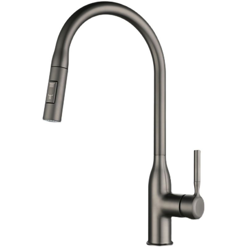 Modern Style Kitchen Faucet Copper 1-Handle Retractable High Arc Kitchen Faucet Clearhalo 'Home Improvement' 'home_improvement' 'home_improvement_kitchen_faucets' 'Kitchen Faucets' 'Kitchen Remodel & Kitchen Fixtures' 'Kitchen Sinks & Faucet Components' 'kitchen_faucets' 1200x1200_aaae53f1-fec6-49c0-b76b-3f4814b3b6c3