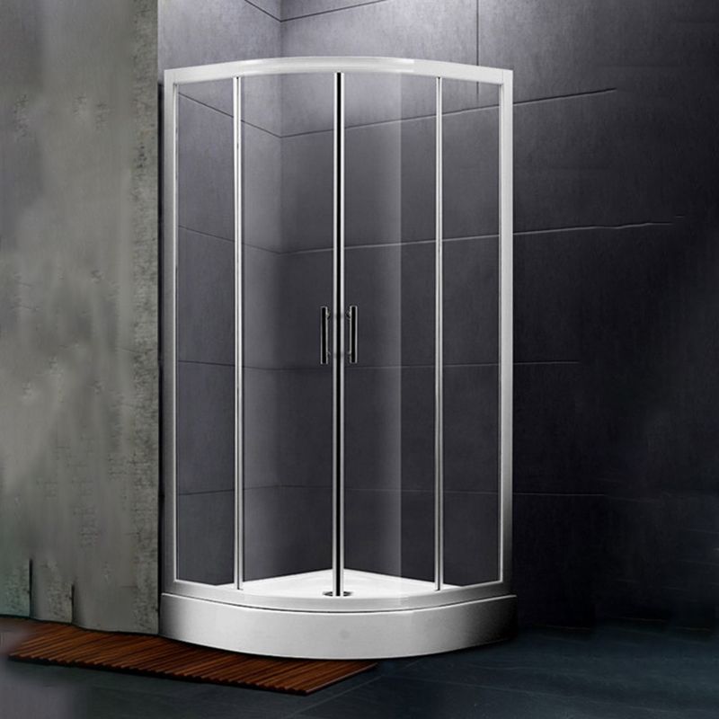 Round Shower Kit Tempered Glass Shower Enclosure with Door Handle Clearhalo 'Bathroom Remodel & Bathroom Fixtures' 'Home Improvement' 'home_improvement' 'home_improvement_shower_stalls_enclosures' 'Shower Stalls & Enclosures' 'shower_stalls_enclosures' 'Showers & Bathtubs' 1200x1200_aab54ebe-d1a4-4967-a0ca-93cb12b12296