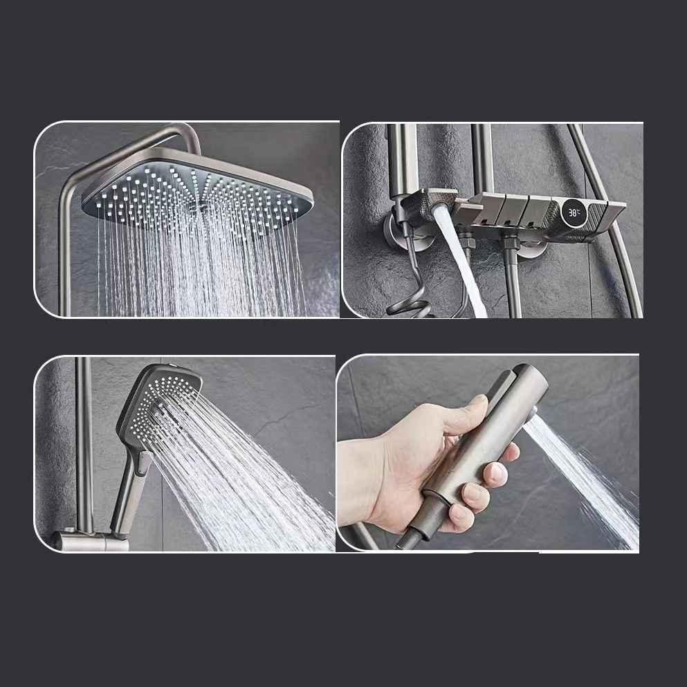 Wall Mounted Shower Arm Shower Faucet Pressure Balanced Diverter Valve Shower System Clearhalo 'Bathroom Remodel & Bathroom Fixtures' 'Home Improvement' 'home_improvement' 'home_improvement_shower_faucets' 'Shower Faucets & Systems' 'shower_faucets' 'Showers & Bathtubs Plumbing' 'Showers & Bathtubs' 1200x1200_aadc165a-3753-4f32-a07c-7831a45bc9ae