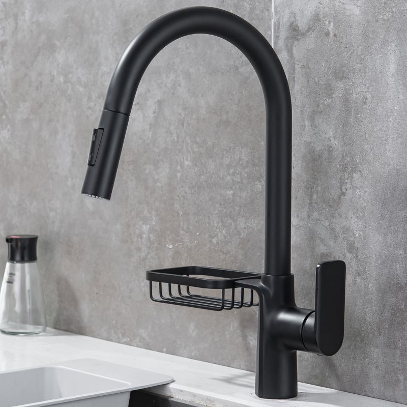 Modern Pull Down Kitchen Faucet Single Handle Faucet with Pull Out Sprayer Clearhalo 'Home Improvement' 'home_improvement' 'home_improvement_kitchen_faucets' 'Kitchen Faucets' 'Kitchen Remodel & Kitchen Fixtures' 'Kitchen Sinks & Faucet Components' 'kitchen_faucets' 1200x1200_aaec9fc2-f64f-4dc0-81e6-e4dc0e71d618