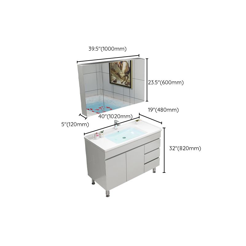 Modern Bathroom Vanity Sink Drawers Rectangular Faucet Mirror Bathroom Vanity Set Clearhalo 'Bathroom Remodel & Bathroom Fixtures' 'Bathroom Vanities' 'bathroom_vanities' 'Home Improvement' 'home_improvement' 'home_improvement_bathroom_vanities' 1200x1200_aaf03e9d-d1bf-465c-9bc4-09f26c4c191d