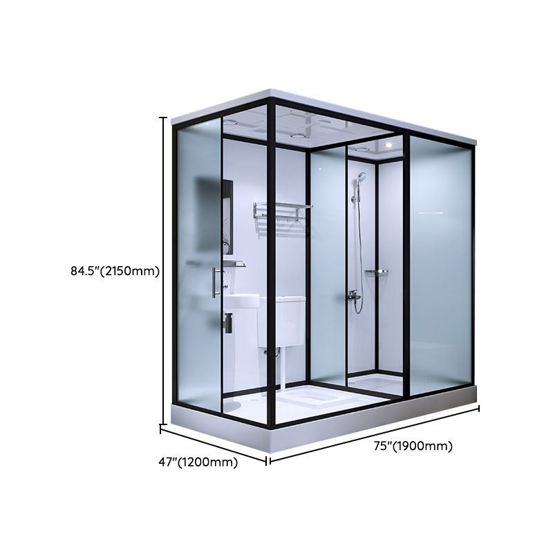 Modern Rectangular Sliding Shower Enclosure Framed Shower Enclosure with Tempered Glass Clearhalo 'Bathroom Remodel & Bathroom Fixtures' 'Home Improvement' 'home_improvement' 'home_improvement_shower_stalls_enclosures' 'Shower Stalls & Enclosures' 'shower_stalls_enclosures' 'Showers & Bathtubs' 1200x1200_aaf44211-a3b5-4260-b62b-2d6fdfe5979f