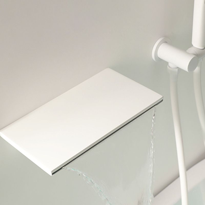 Contemporary Bathroom Faucet Wall Mounted White One Handle Fixed Clawfoot Tub Faucets Clearhalo 'Bathroom Remodel & Bathroom Fixtures' 'Bathtub Faucets' 'bathtub_faucets' 'Home Improvement' 'home_improvement' 'home_improvement_bathtub_faucets' 1200x1200_ab195901-87ef-4ed1-a00f-82d6d4007735