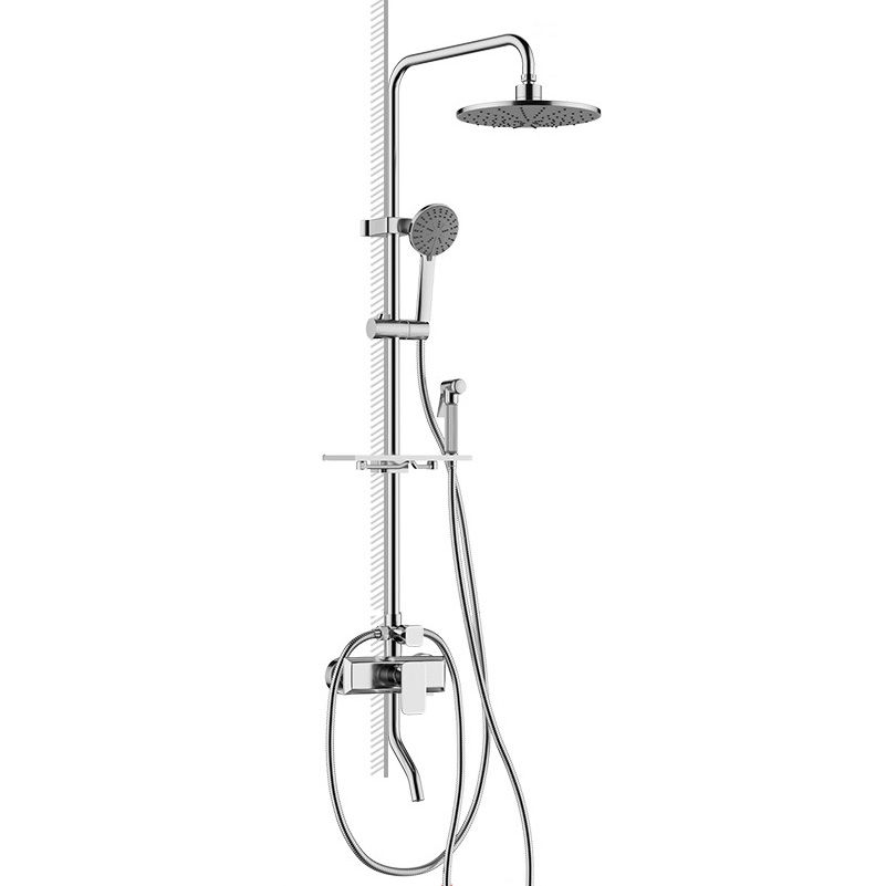Modern Pressure Balanced Diverter Valve Shower Metal Shower Head Shower Faucet On Wall Clearhalo 'Bathroom Remodel & Bathroom Fixtures' 'Home Improvement' 'home_improvement' 'home_improvement_shower_faucets' 'Shower Faucets & Systems' 'shower_faucets' 'Showers & Bathtubs Plumbing' 'Showers & Bathtubs' 1200x1200_ab3f73af-8b09-4f8e-a471-360b060f872b