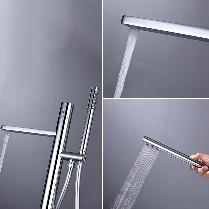 Contemporary Floor Mounted Copper Freestanding Tub Filler High Arc Tub Filler Trim Clearhalo 'Bathroom Remodel & Bathroom Fixtures' 'Bathtub Faucets' 'bathtub_faucets' 'Home Improvement' 'home_improvement' 'home_improvement_bathtub_faucets' 1200x1200_ab4a6338-a7a2-4b95-9578-84987a60b681